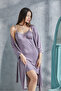 Women's 95% Viscose Polka Dot Patterned Dressing Gown & Nightgown Set - 5