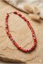 Handmade Special Design Necklace with Red Bodrum Glass and Red Evil Eye Beads - 2