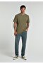 Regular Fit Round Neck Plain Men's Green Short Sleeve T-Shirt - 3