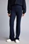 Flare Fit Ribbed Navy Blue Trousers E0628Ax26Au - 3