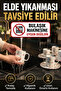 6-Person Ceramic Coffee Cup Set with Round Presentation Plate Porcelain Turkish Coffee Cup Set - 6