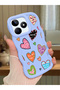 Realme C51 Compatible Case Camera Protector Blue Silicone Couple Phone Case Heart Pattern