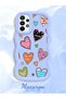 Samsung Galaxy A23 Compatible Case Camera Protector Blue Silicone Couple Phone Case Heart Pattern - 2