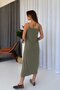 Women's Strappy Viscose Dress with Side Slits - 3
