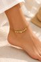 Steel Singapore Heart Ball Women's Anklet Gold Color - 3