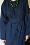 Belted Linen Dress Navy Blue - 3