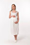 Cotton Comfortable Cut Maternity Nightgown with Breastfeeding Feature Effortt - Ecru - 6
