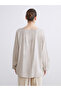 Bow Collar Linen Blend Blouse - 4