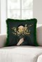 Women's Floral Figured Fringed Pillowcase - Artistic Floral Modern Yellow Gray Tassel Throw Pillow Cover - 5