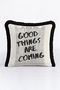 Newspaper Patterned Lettering Stylish Fringed Pillowcase-Vintage Typographic Retro Black Tassel Throw Pillow Cover - 5