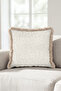 Elegant Fringed Pillowcase with Botanical Leaf Motif - Natural Branch Motif Mink Tassel Throw Pillow Cover - 4