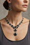 Zircon Stone Evening Dress Necklace Earring Set - 5