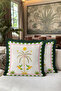 Tropical Palm Bird Exotic Fringe Pillowcase - Paradise Garden Green Tassel Throw Pillow Cover - 7