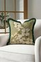 Vintage Floral Motif Botanical Fringed Pillowcase - Magnolia Green Black Tassel Throw Pillow Cover - 5