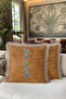 Exotic Leopard Figured Safari Fringed Pillowcase - Mink Cinnamon Khaki Cream Tassel Throw Pillow Cover - 3