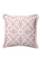 Bohemian Floral Design Decorative Fringed Pillowcase - Oriental Floral Pink Tassel Throw Pillow Cover - 6