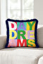 Pop Art Day Dreams Fringed Pillowcase - Energetic Summer Yellow Blue Navy Blue Tassel Throw Pillow Cover - 5