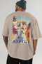 Athens Greece Beige Oversize Country City Back Printed Unisex T-Shirt 100% Cotton Premium - 5