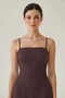 Square Neck Scuba Midi Dress Slim Fit Slit Zipper Wedding Wedding Women's Dress - 6