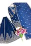 Blue Vicitra Silk Embroidered Sharara Set with Dupatta - HRT7872 | Blue-Size-L-40-Inches - 3