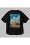 Athens Greece Black Oversize Country City Back Printed Unisex T-Shirt 100% Cotton Premium - 3