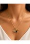 Travel Themed Camera Airplane World Figured Gold Steel Necklace - 3