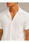 Men's 2-Piece Crepe Fabric Pocket Shirt Shorts Set Short Sleeve Lace-Up - White & Smoked Mariposa Secret - 6