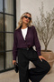 Women's Stylish Shirt with Plum Accessories and Straps on the Body