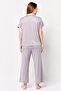 Women Embroidered Logo Top And Pajama Pants Set, Grey - 4