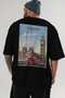 London England 2 Black Oversize Country City Back Printed Unisex T-Shirt 100% Cotton Premium - 6