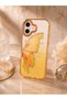 iPhone 17 (6.3 Inch) Compatible Glittery Transparent Butterfly Pattern Color Gradient Processing Stone Detailed Metal Camera Protected Hard Silicone Butterfly Case - 3