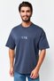 Jeans Men Crew Neck Brand Logo Short Sleeve T-Shirt, Dark Grey