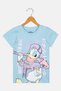 x Kingdom Hearts Kids Girl Graphic Print Short Sleeve T-Shirt, Blue - 2