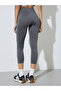 Grey Solid Cropped Leggings - 5