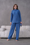 Women's Floral and Stone Embroidered Linen Shirt Set - 2