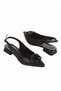 333 Black Buckle Detailed Comfortable Women's Low Heeled Shoes - 3