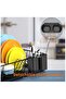 Dish Rack Dish Drying Stand Dish Drainer Plate Rack Dish rake Kitchen Organizer Dish Drying Rack Countertop Large Antibacterial Kitchen Utensils Dish racks Dish Stand (Black) - 7
