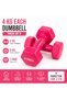 Vinyl Dumbbell 4 KG Pair – Anti-Slip Vinyl Coated Hand Weights for Home Gym, Strength Training & Fitness – Pack of 2 - 3