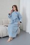 Women's Bat Sleeve Long Denim Dress - 8