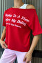 Red Women's Athlete Combination Printed T-Shirt - 2