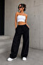 Women's 2-Pack (Black&Gray) Oversize Baggy 2-Thread Loose-Leg Sweatpants - 2
