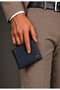 Men's 100% Genuine Leather Navy Blue Wallet with Additional Id and Driver's License Compartment - Men's Leather Wallet Card Holder Accessory - Pc-2243