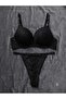 Padded Bra Set with Gold Detail