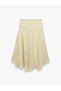 Comfortable Fit Regular Waist Asymmetrical Cut Viscose Blend Midi Plaid Skirt - 3