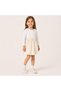 Baby Girl Bowknot Strap Salopet Skirt White Long Sleeve T-Shirt 2-Piece Set - 3