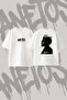 Abel Tesfaye Design Back Printed Cotton White Oversize T-Shirt