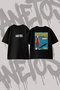 Ariana Grande_45 Design Back Printed Cotton Black Oversize T-Shirt