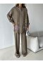 Women's Denim Fabric Front and Sleeves with Stone Embellishments Stylish Set