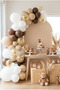 Boho Teddy Themed White Sand Brown Gold Confetti 20-Piece Birthday Balloon Set 11 Inch - 2