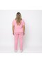 Women's Plus Size Short Sleeve Polo Collar Stone Detailed Tracksuit Set 8275-26 - 4